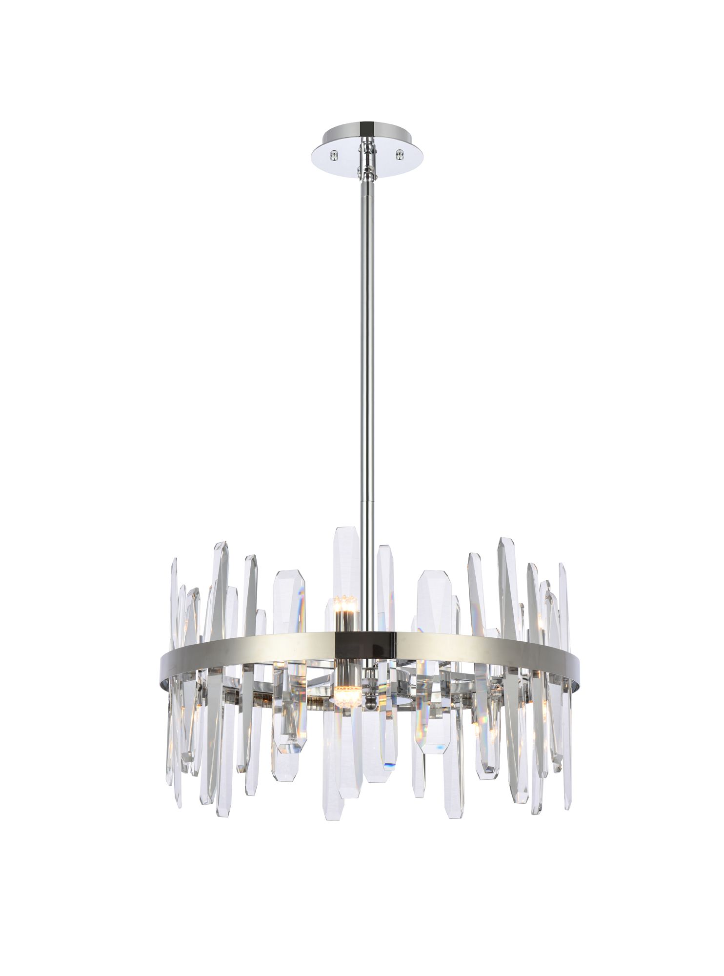 Serena 20" Wide Chrome Crystal 10-Light Mini Pendant