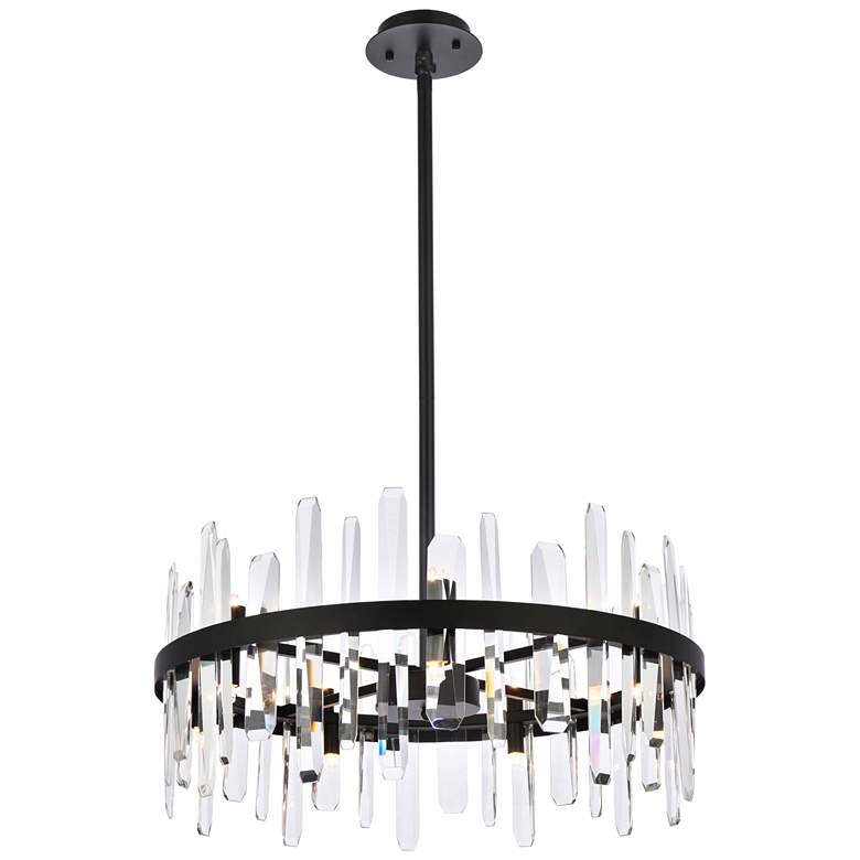Image 1 Serena 25" Crystal Round Pendant In Black