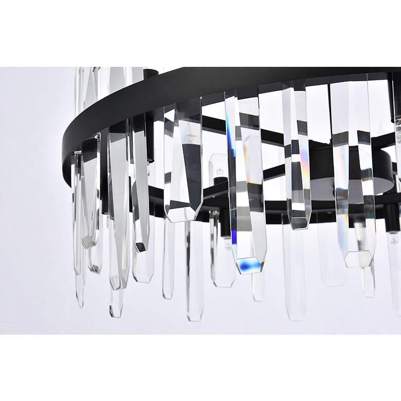 Image 5 Serena 25" Crystal Round Pendant In Black more views