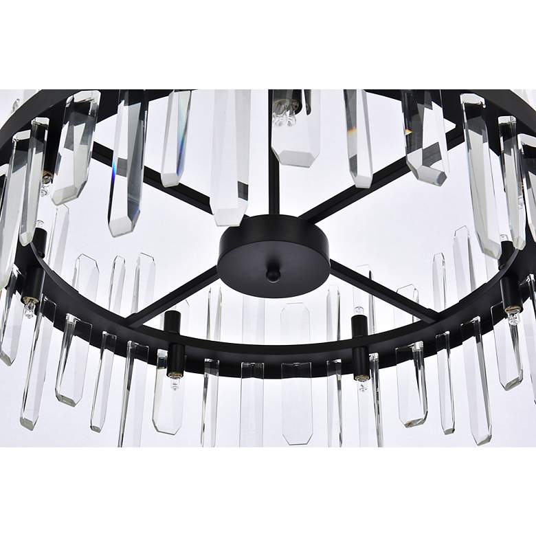 Image 6 Serena 25" Crystal Round Pendant In Black more views