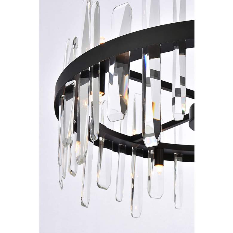 Image 7 Serena 25" Crystal Round Pendant In Black more views