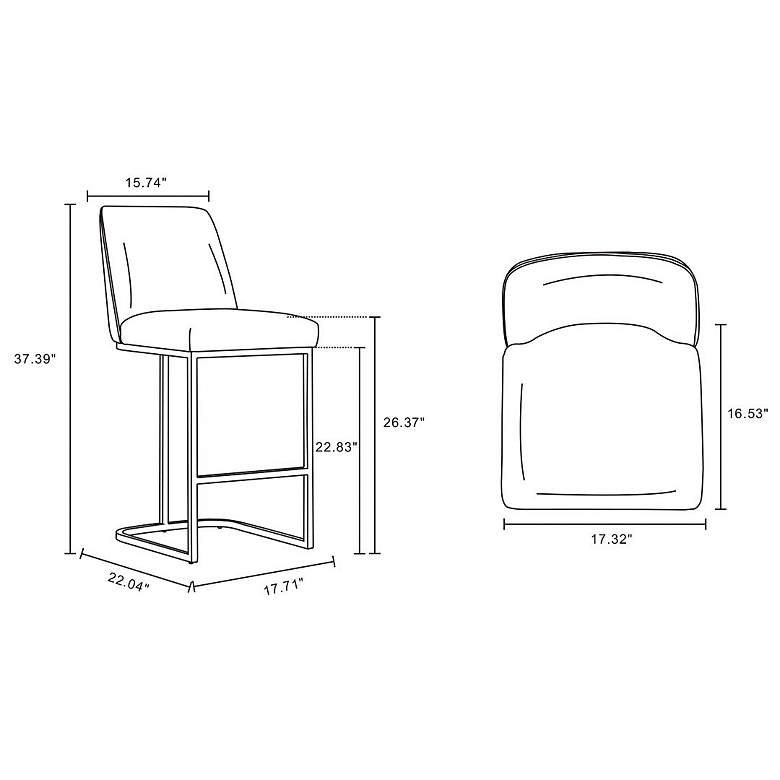 Image 4 Serena 26 1/4" White Faux Leather Counter Stool more views