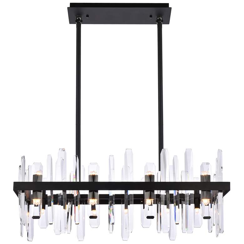 Image 2 Serena 30" Crystal Rectangle Chandelier In Black