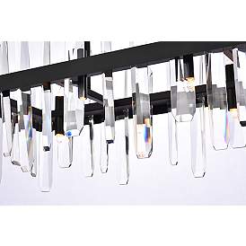 Image5 of Serena 30" Crystal Rectangle Chandelier In Black more views