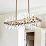 Thumbnail1 of Serena 30" Crystal Rectangle Chandelier In Satin Gold