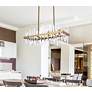 Thumbnail3 of Serena 30" Crystal Rectangle Chandelier In Satin Gold more views