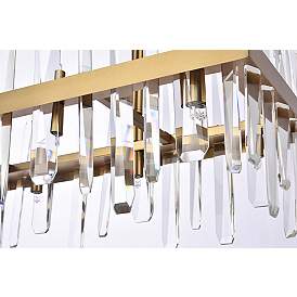 Image5 of Serena 30" Crystal Rectangle Chandelier In Satin Gold more views