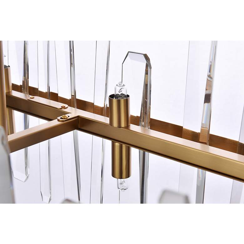 Image 6 Serena 30" Crystal Rectangle Chandelier In Satin Gold more views