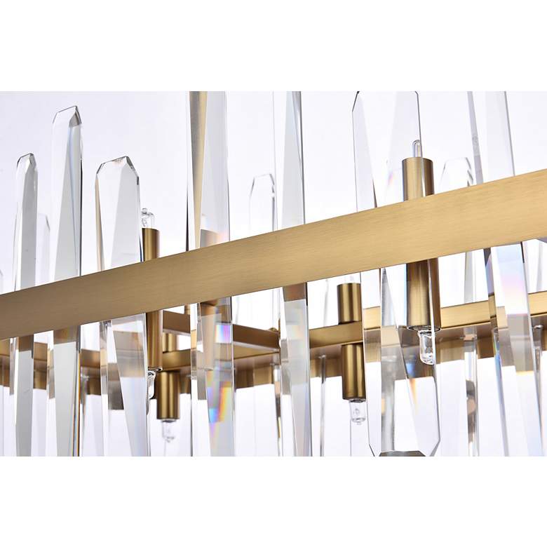 Image 7 Serena 30" Crystal Rectangle Chandelier In Satin Gold more views