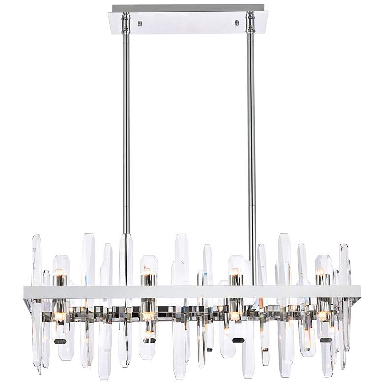 Image 1 Serena 30" Crystal Rectangle Chandelier