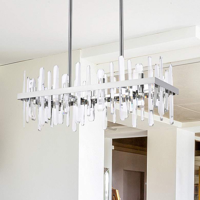 Image 1 Serena 30" Crystal Rectangle Chandelier