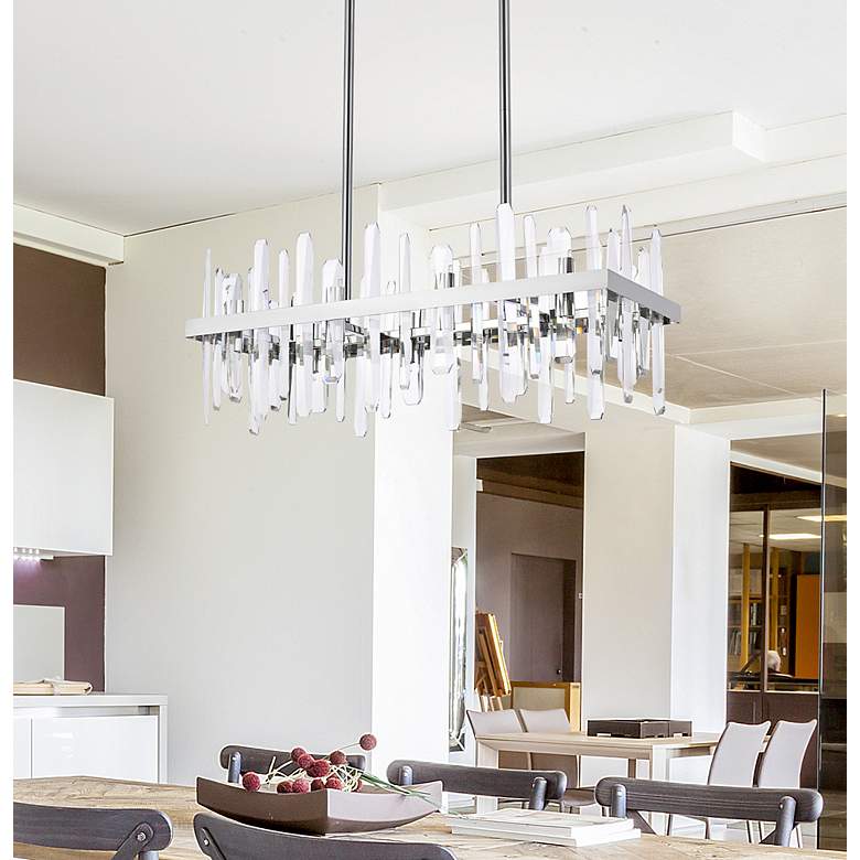 Image 3 Serena 30" Crystal Rectangle Chandelier more views