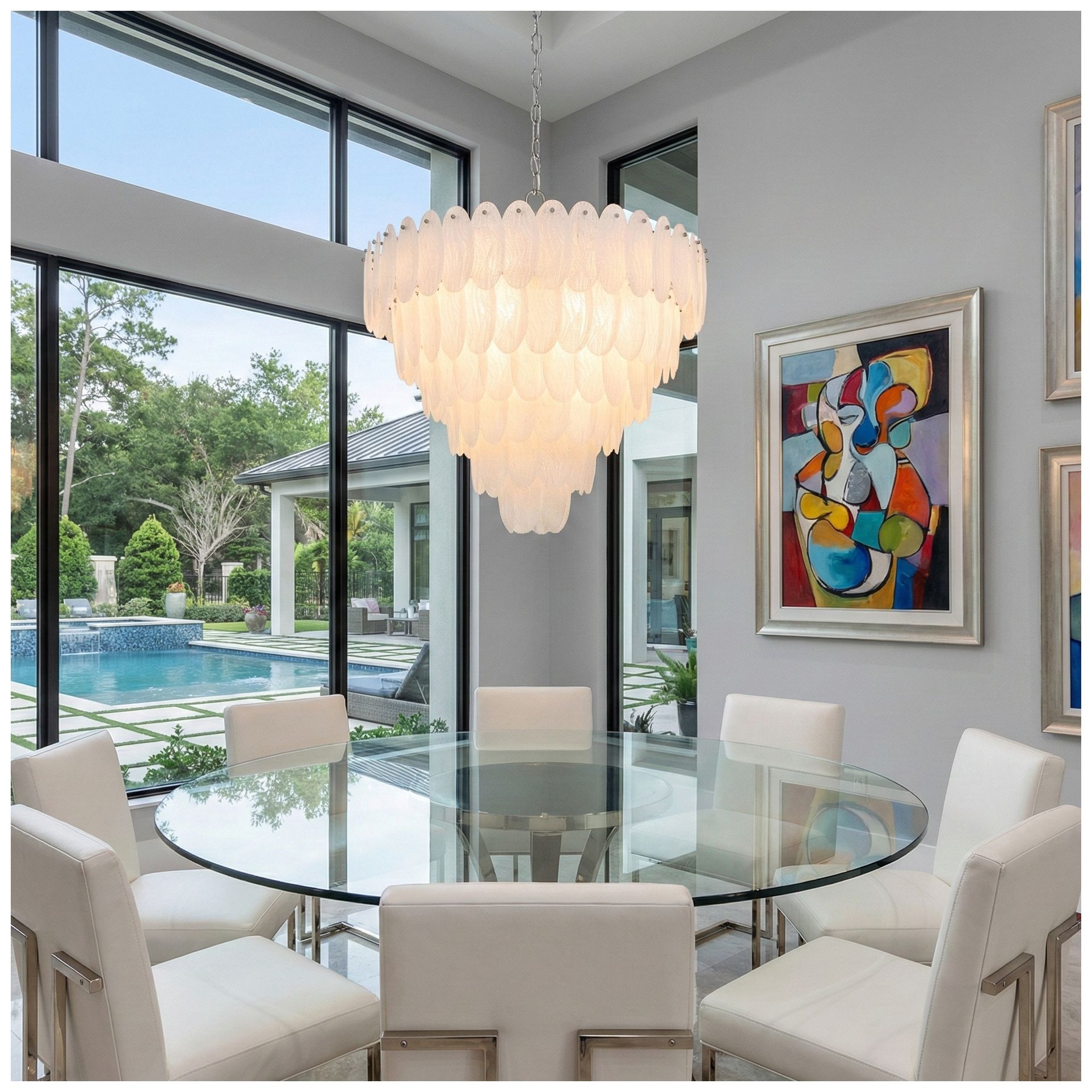 Image 5 Serena 31" Wide 25-Light Satin Nickel Chandelier more views
