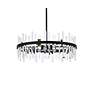4_Serena 32" Wide Black Crystal 16-Light Round Chandelier more views