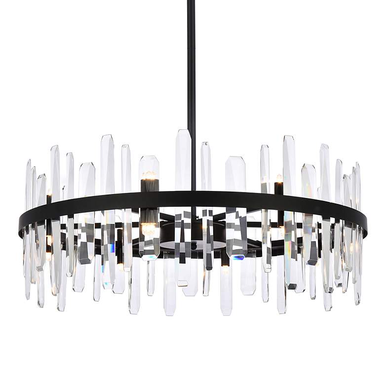 Image 7 Serena 32" Wide Black Crystal 16-Light Round Chandelier more views