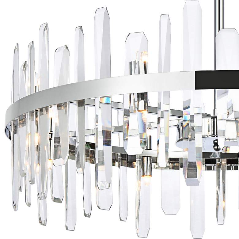 Image 3 Serena 32" Wide Chrome Clear Crystal 16-Light Pendant more views