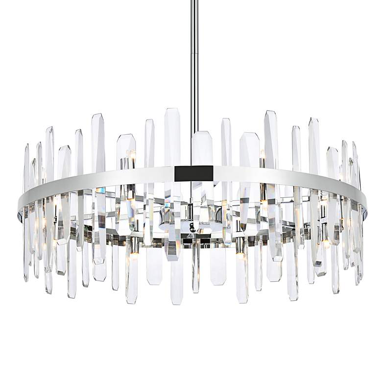 Image 7 Serena 32" Wide Chrome Clear Crystal 16-Light Pendant more views