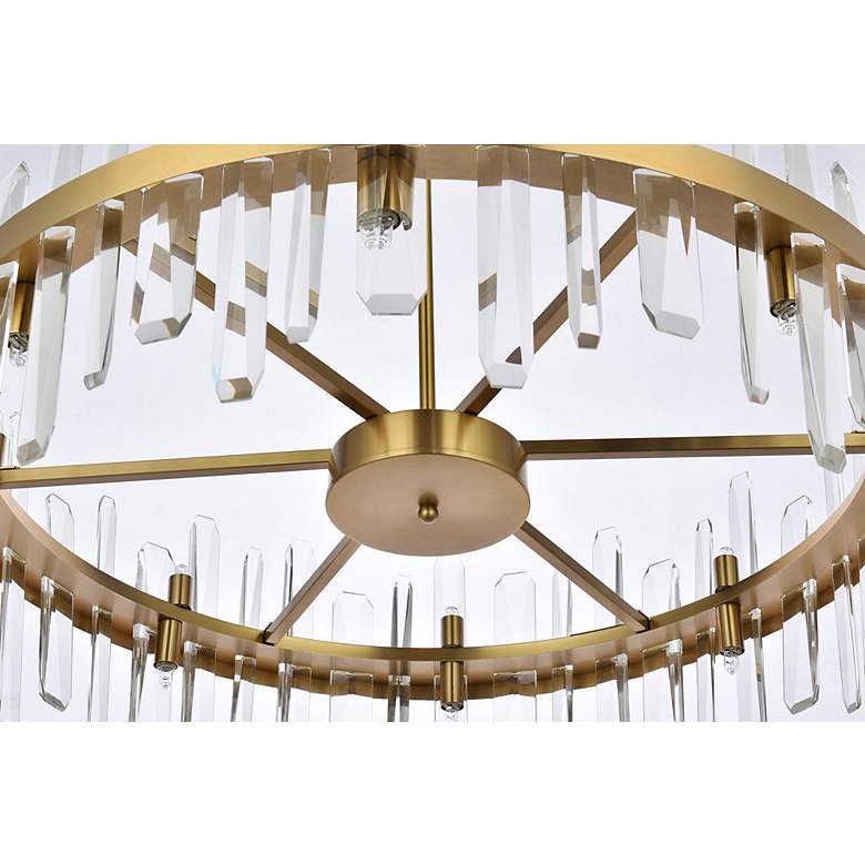 Image 6 Serena 32" Wide Satin Gold Crystal 16-Light Pendant more views