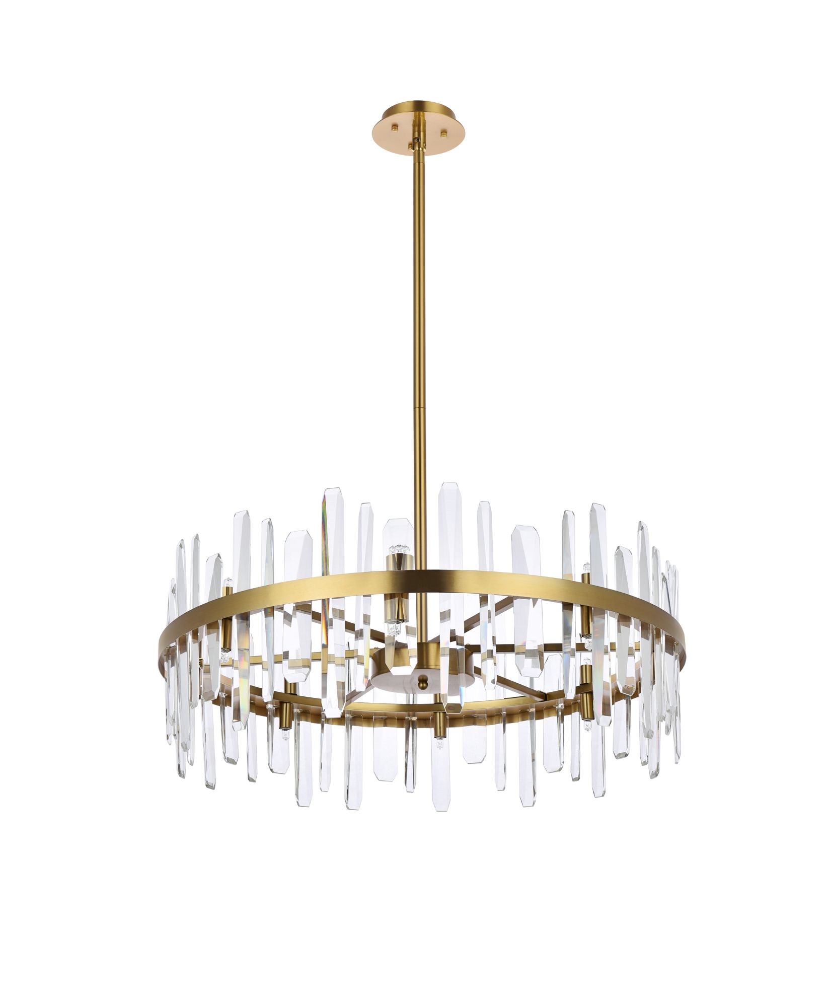 Serena 32" Wide Satin Gold Crystal 16-Light Pendant