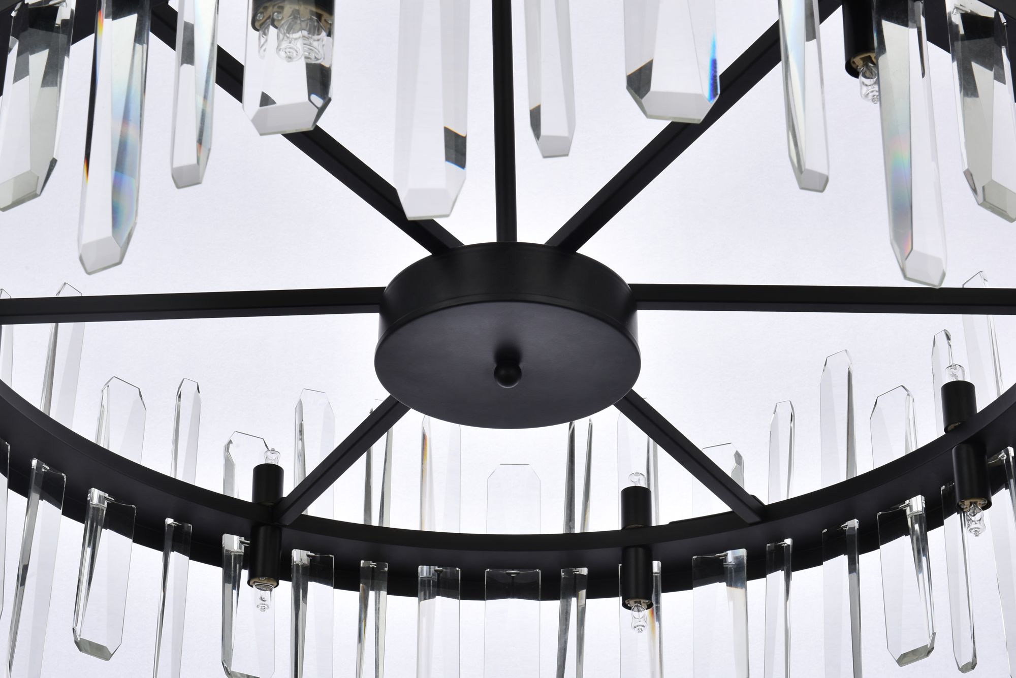 Serena 32" Wide Black Crystal 16-Light Round Chandelier Image 6