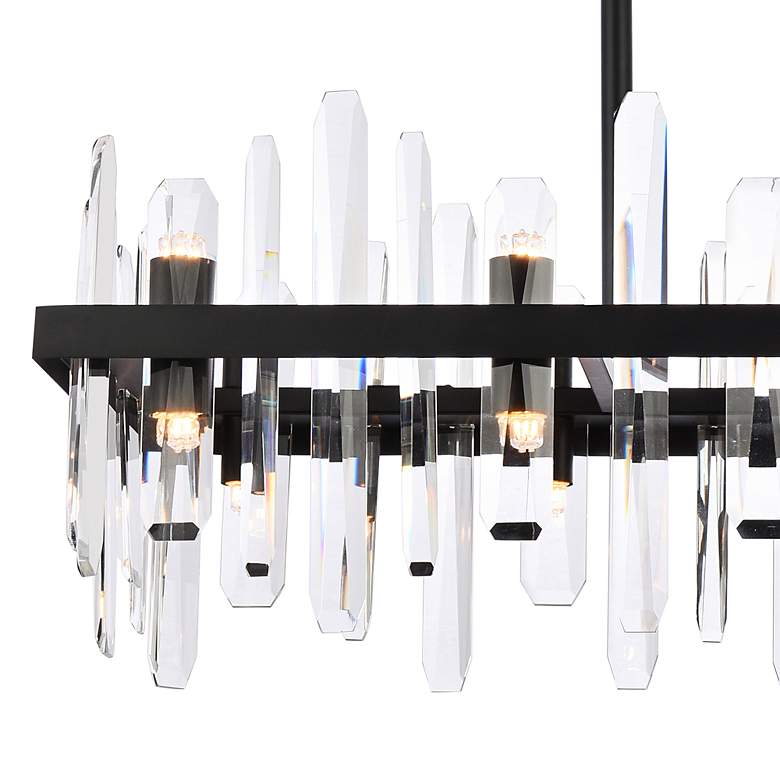 Image 3 Serena 36 inch Crystal Rectangle Chandelier In Black more views