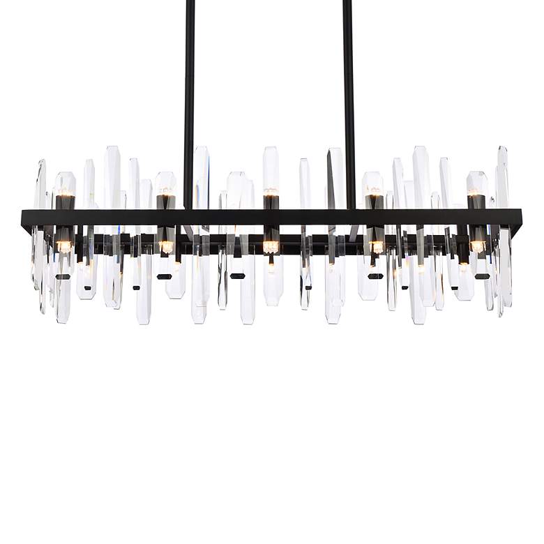 Image 7 Serena 36 inch Crystal Rectangle Chandelier In Black more views