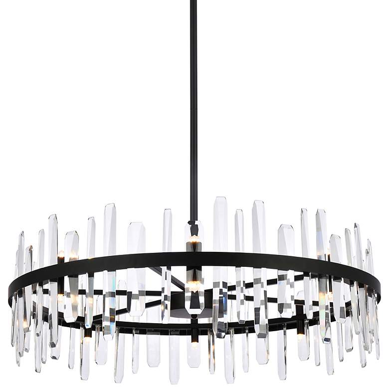 Image 2 Serena 36" Crystal Round Chandelier In Black