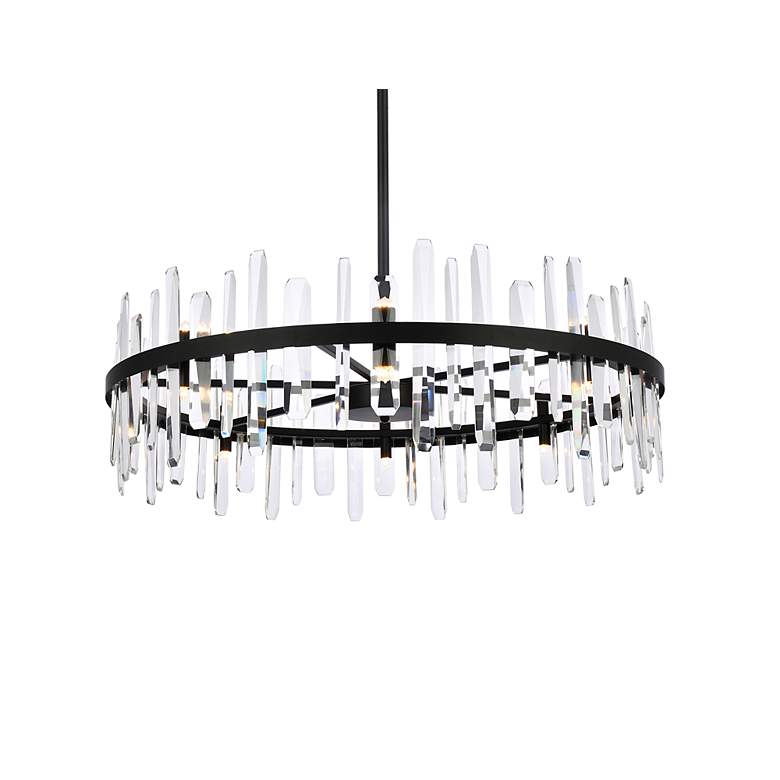 Image 7 Serena 36" Crystal Round Chandelier In Black more views