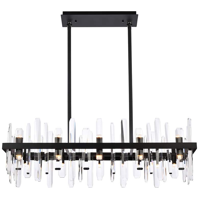 Image 3 Serena 36" Wide Black Crystal 20-Light Linear Chandelier