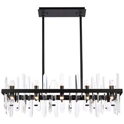 Serena 36" Wide Black Crystal 20-Light Linear Chandelier