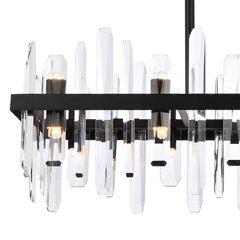 Image 4 Serena 36" Wide Black Crystal 20-Light Linear Chandelier more views