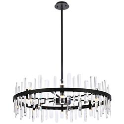 Serena 36" Wide Black with Crystal 16-Light Chandelier