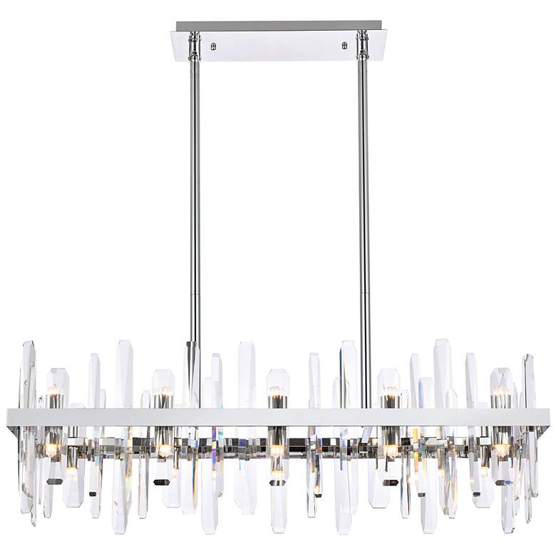 Image 3 Serena 36" Wide Chrome Crystal 20-Light Linear Chandelier