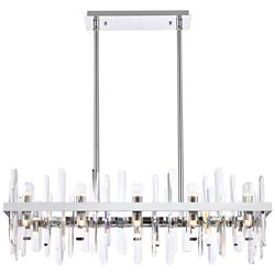 Serena 36" Wide Chrome Crystal 20-Light Linear Chandelier