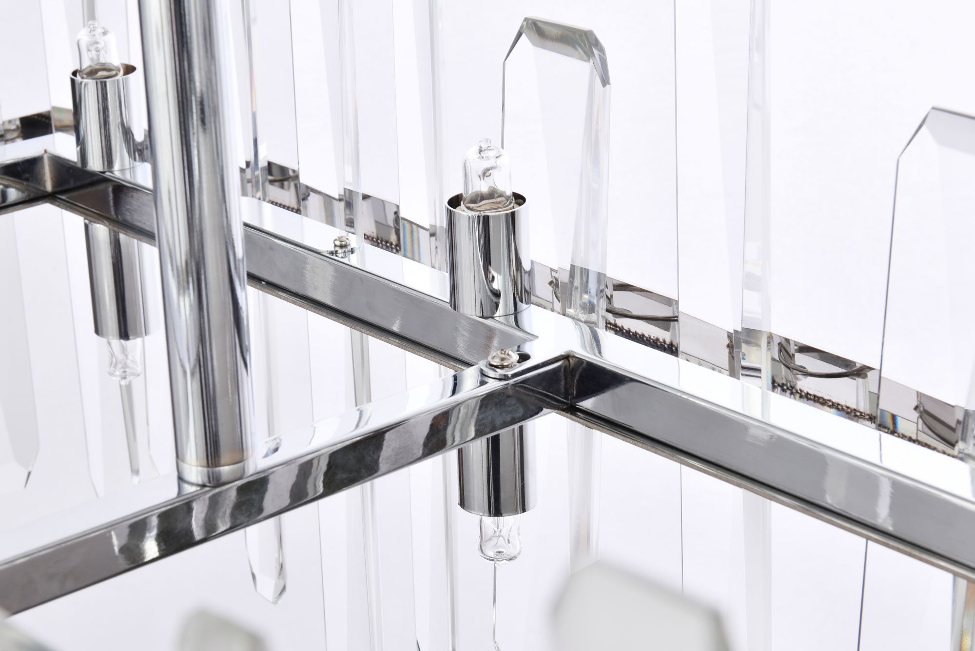 Serena 36" Wide Chrome Crystal 20-Light Linear Chandelier in scene