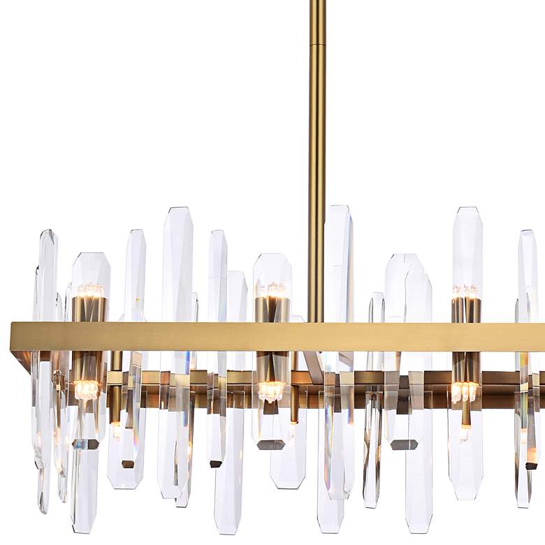Image 3 Serena 36" Wide Satin Gold 20-Light Linear Chandelier more views
