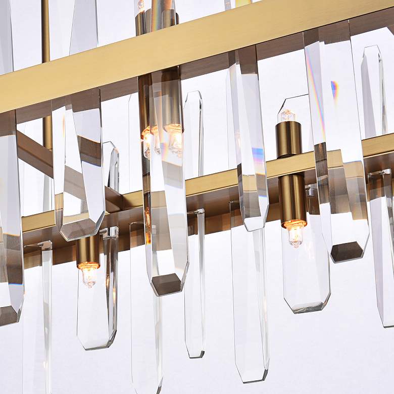 Image 4 Serena 36" Wide Satin Gold 20-Light Linear Chandelier more views