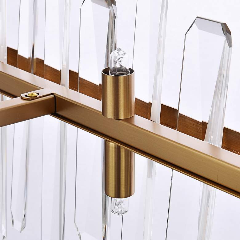 Image 5 Serena 36" Wide Satin Gold 20-Light Linear Chandelier more views