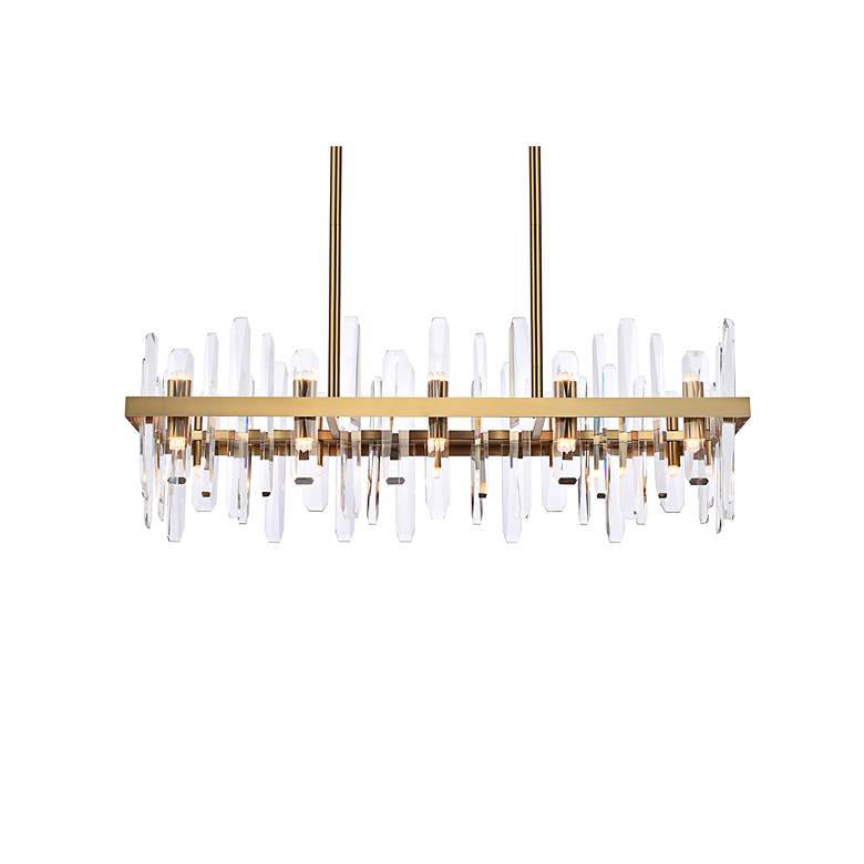 Image 7 Serena 36" Wide Satin Gold 20-Light Linear Chandelier more views