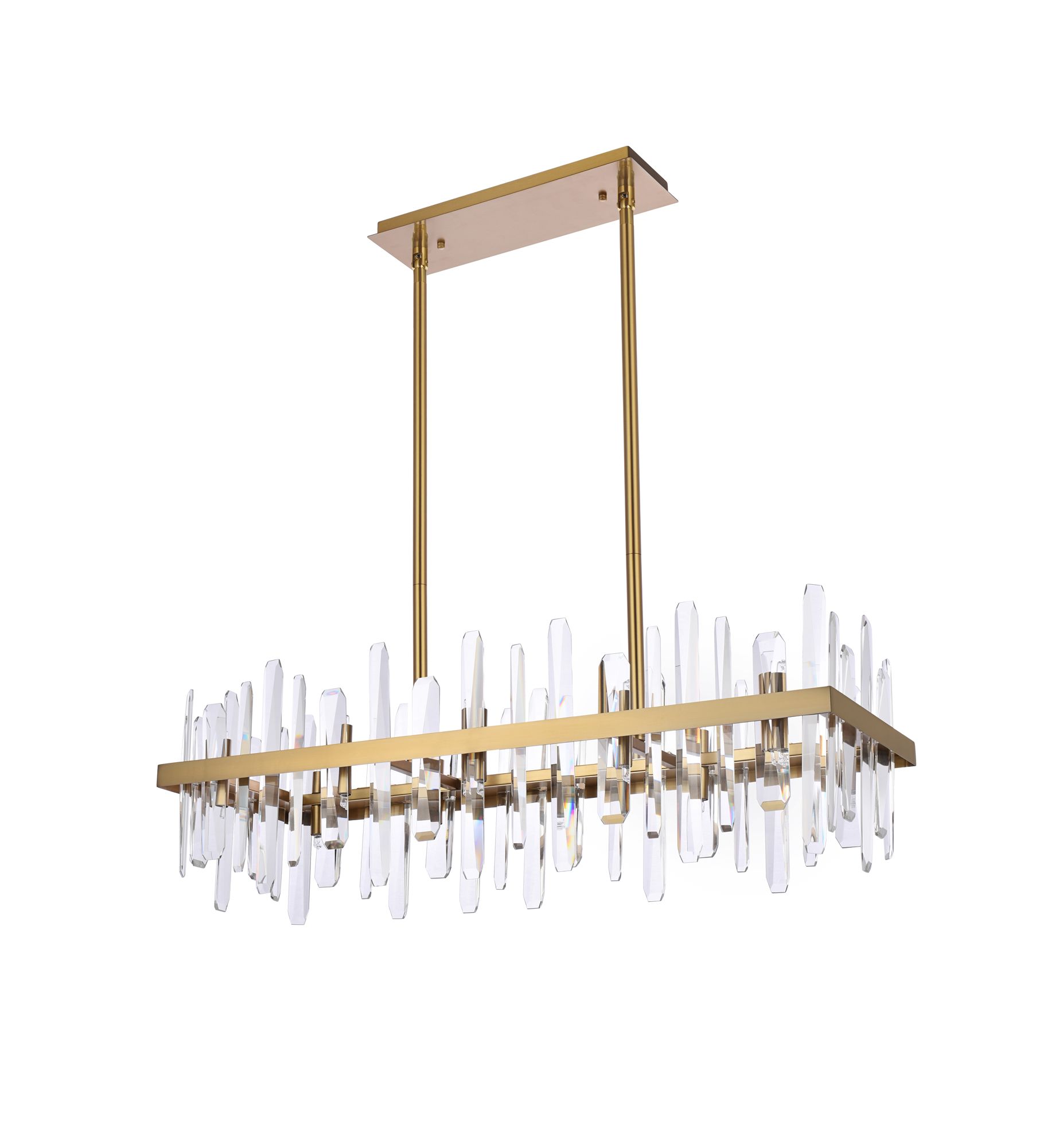 Serena 36" Wide Satin Gold 20-Light Linear Chandelier