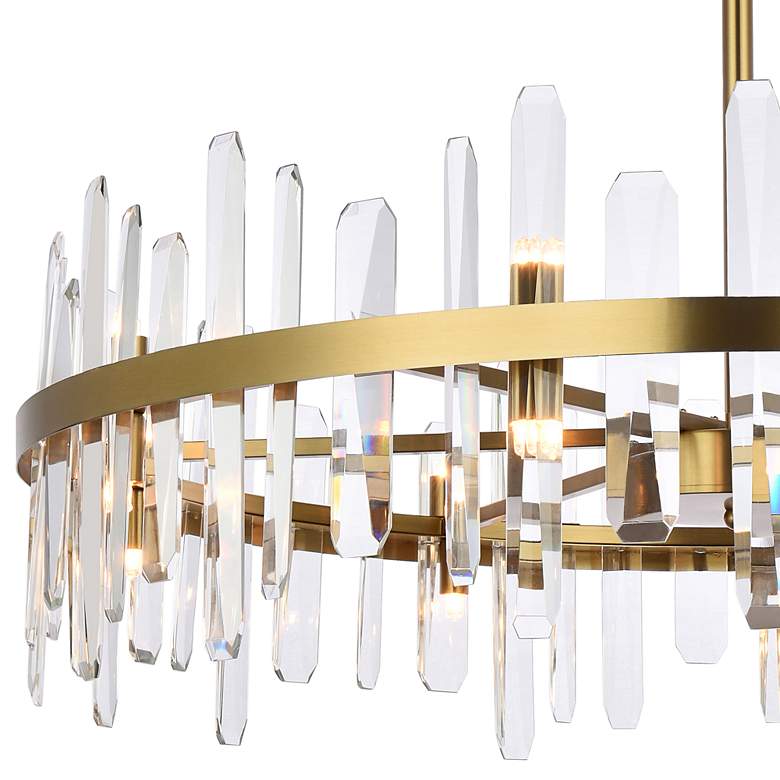 Image 3 Serena 36 inch Wide Satin Gold Crystal 16-Light Round Chandelier more views