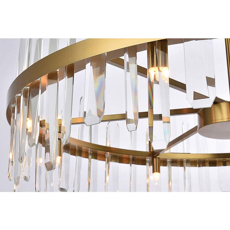 Image 4 Serena 36 inch Wide Satin Gold Crystal 16-Light Round Chandelier more views