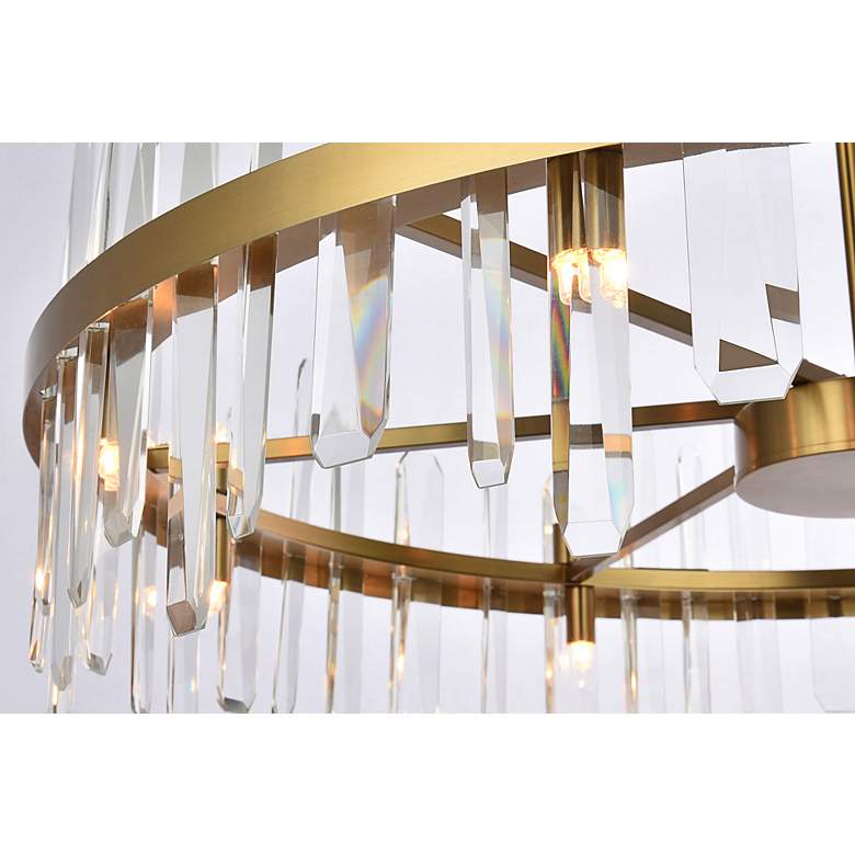 Image 4 Serena 36" Wide Satin Gold Crystal 16-Light Round Chandelier more views