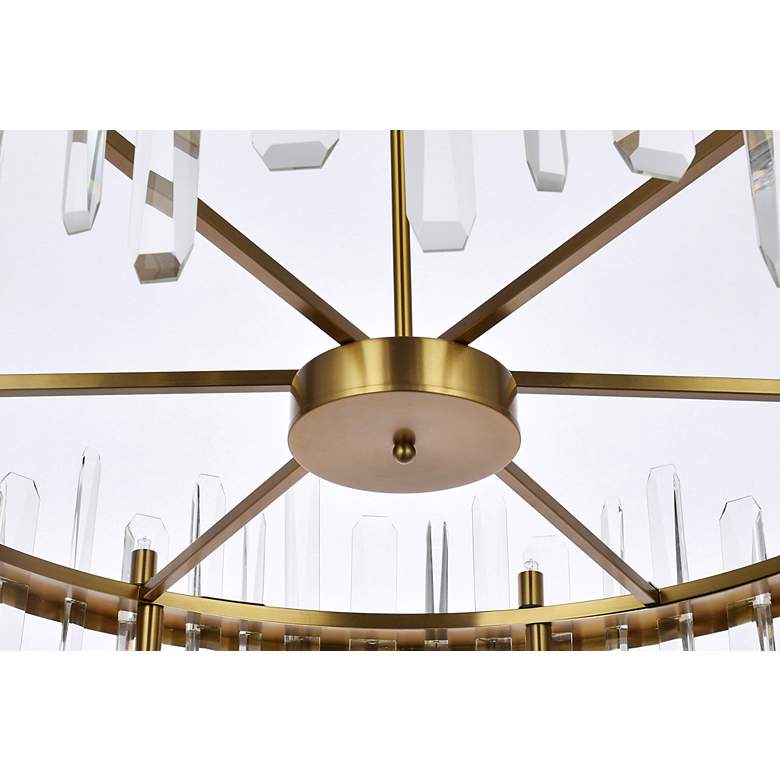 Image 5 Serena 36 inch Wide Satin Gold Crystal 16-Light Round Chandelier more views