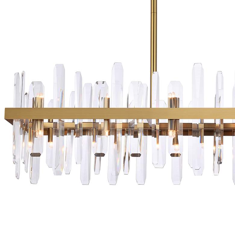 Image 4 Serena 42 inch Crystal Rectangle Chandelier In Satin Gold more views