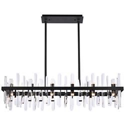 Serena 42" Wide Black 24-Light Linear Chandelier