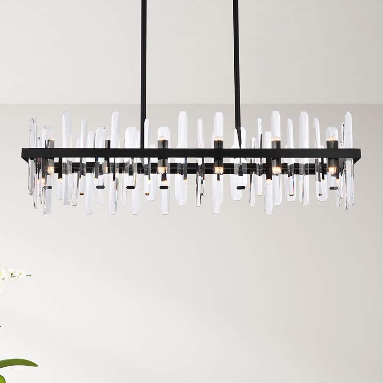 Image 1 Serena 42" Wide Black 24-Light Linear Chandelier