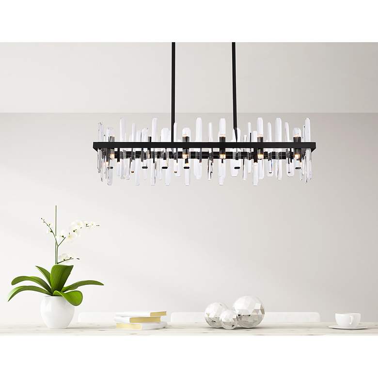 Image 3 Serena 42" Wide Black 24-Light Linear Chandelier more views