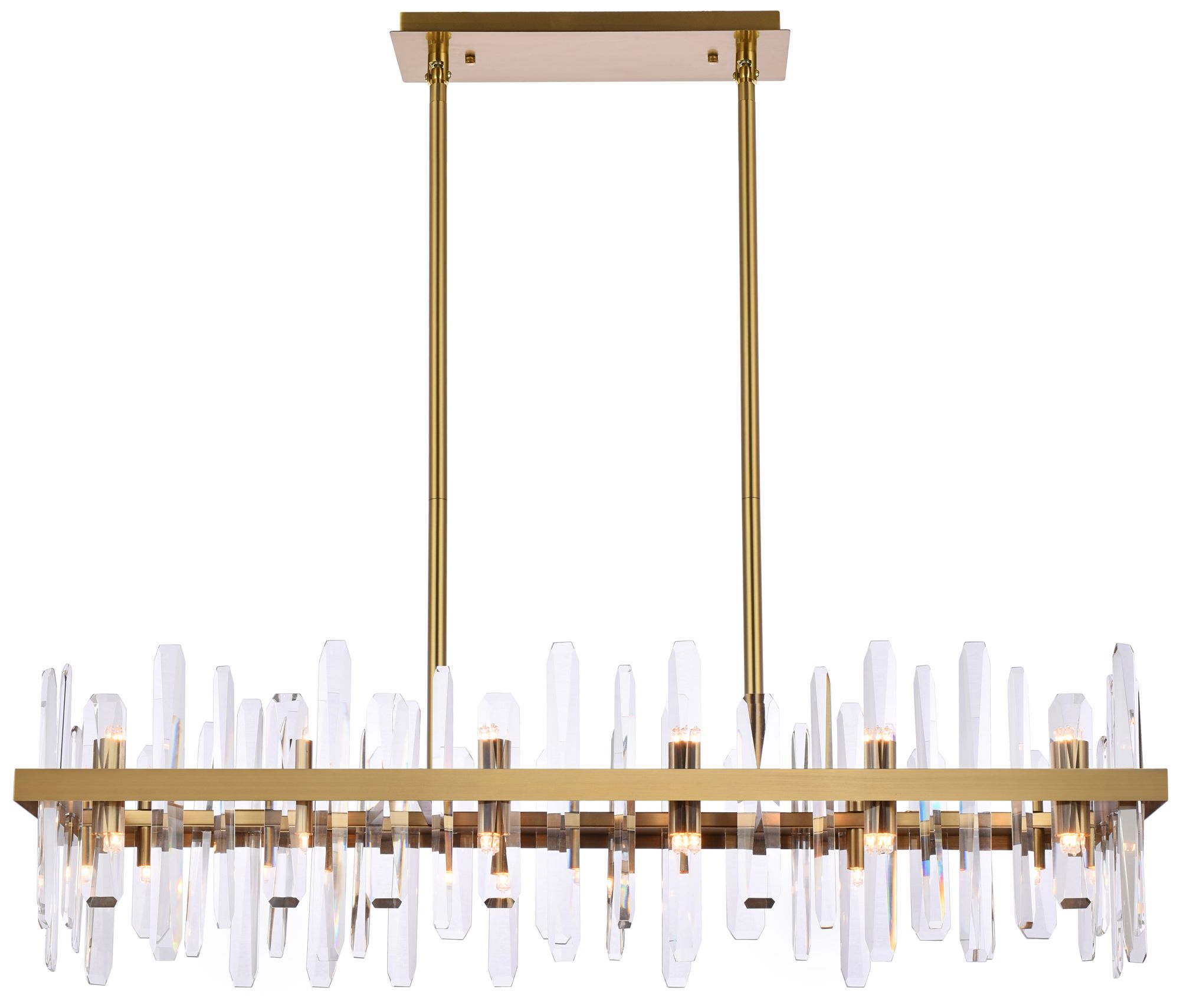 Serena 42" Wide Satin Gold 24-Light Linear Chandelier
