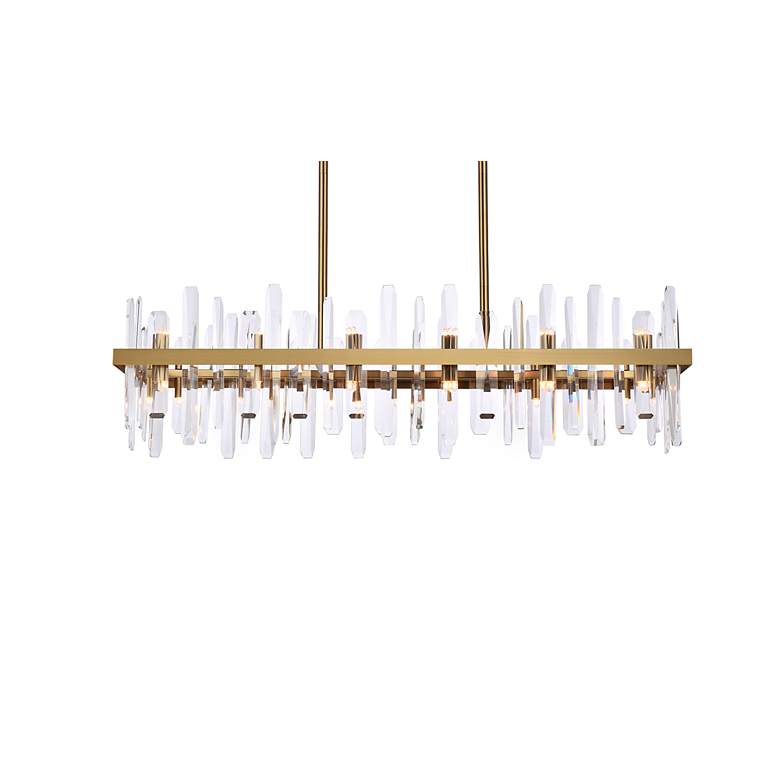 Image 5 Serena 48" Wide Satin Gold 24-Light Linear Chandelier more views